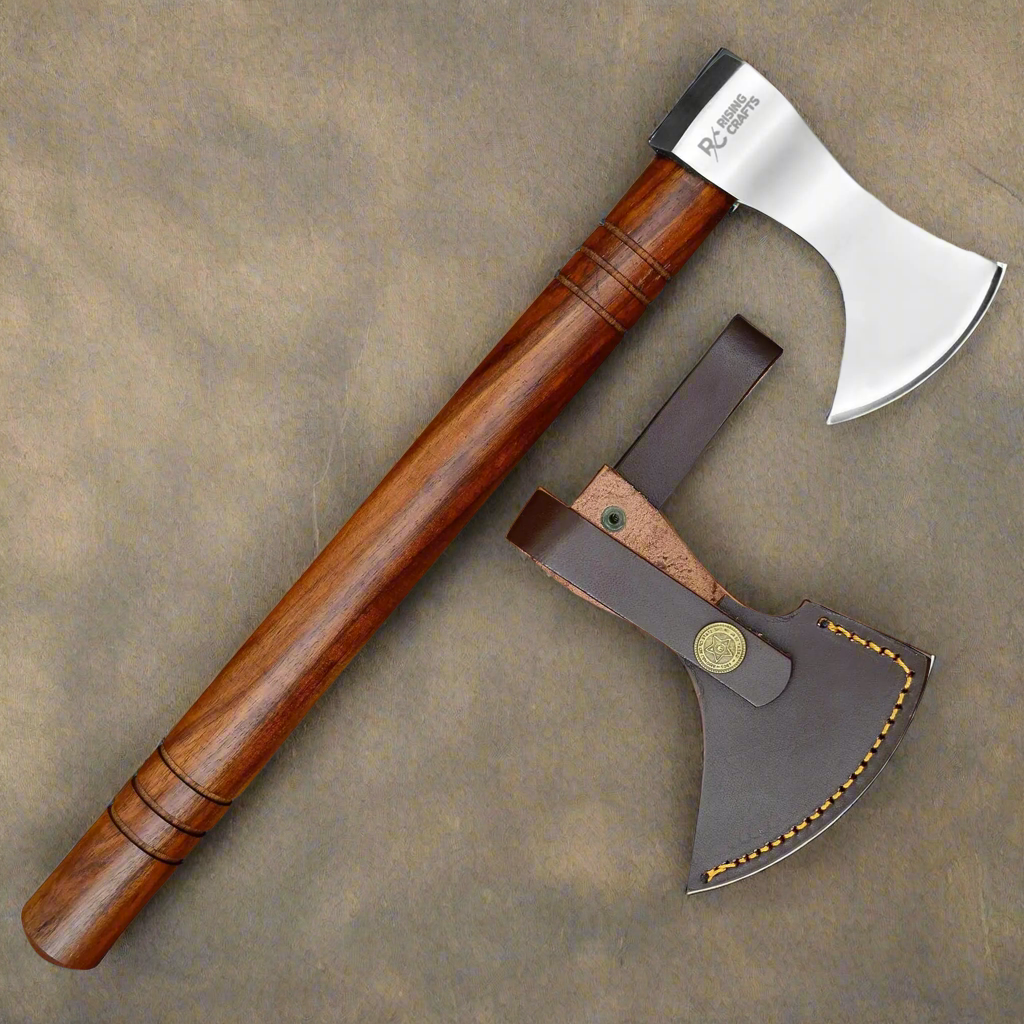 13.5" Handmade Throwing Axe – High Carbon Steel with Rosewood Handle