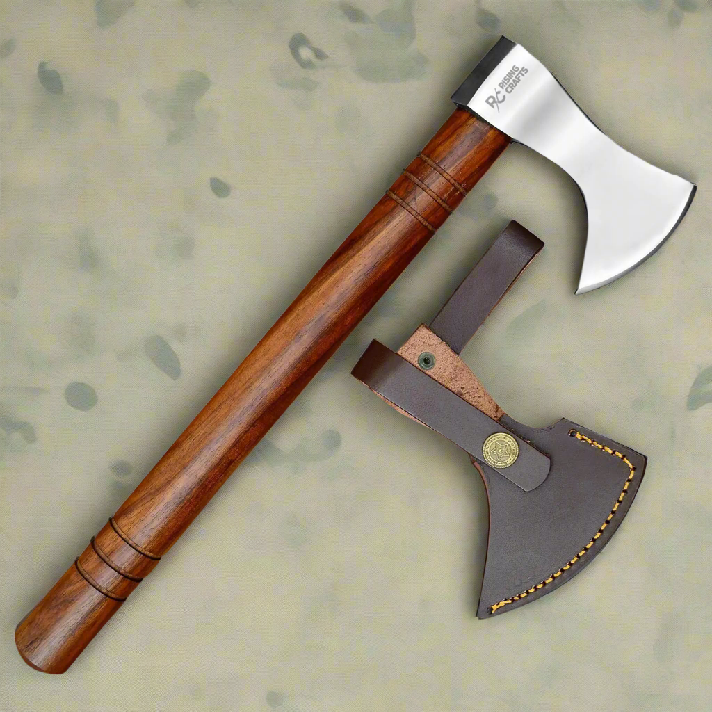 13.5" Handmade Throwing Axe – High Carbon Steel with Rosewood Handle