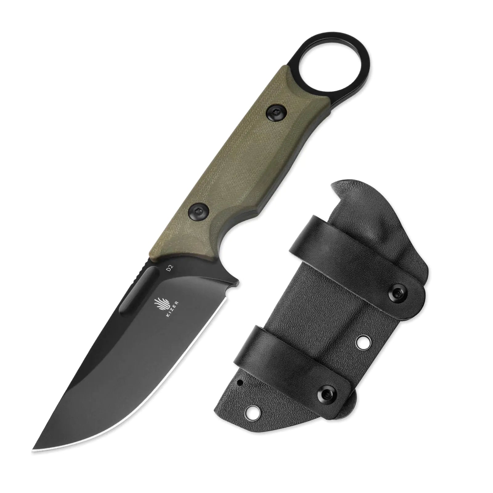 Kizer Cabox Fixed Blade Knife – D2 Steel with G10 Handle (Model 1048A3)