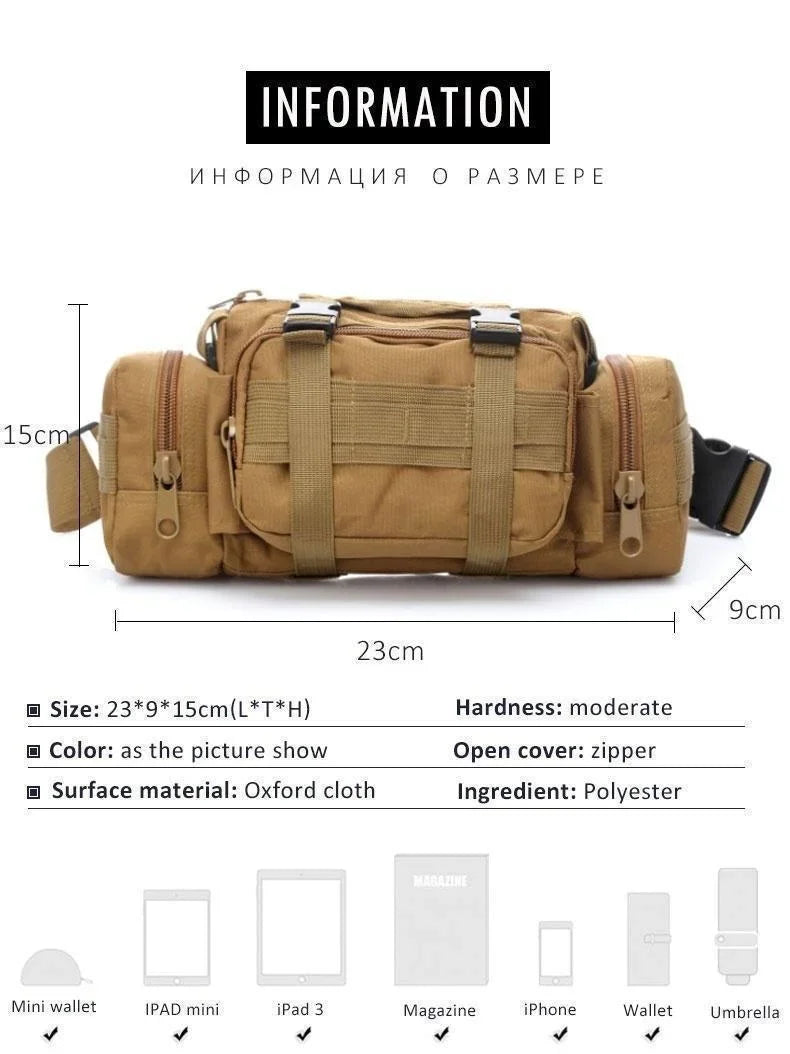 Tactical Waist Pack – 3-in-1 Outdoor Utility Bag