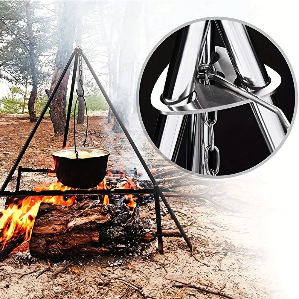 Portable Campfire Cooking Tripod Rack