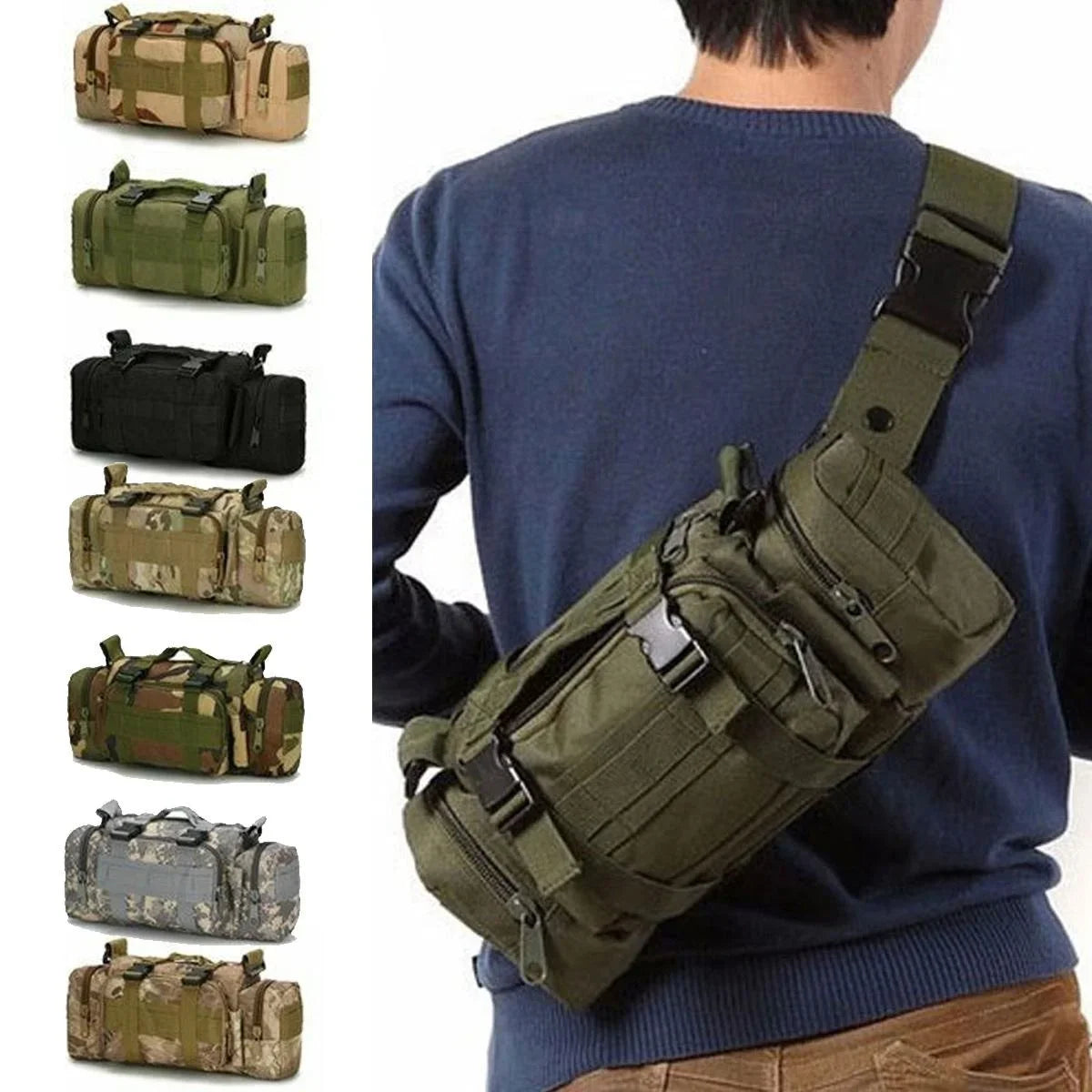 Tactical Waist Pack – 3-in-1 Outdoor Utility Bag
