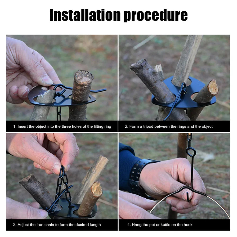 Portable Campfire Cooking Tripod Rack